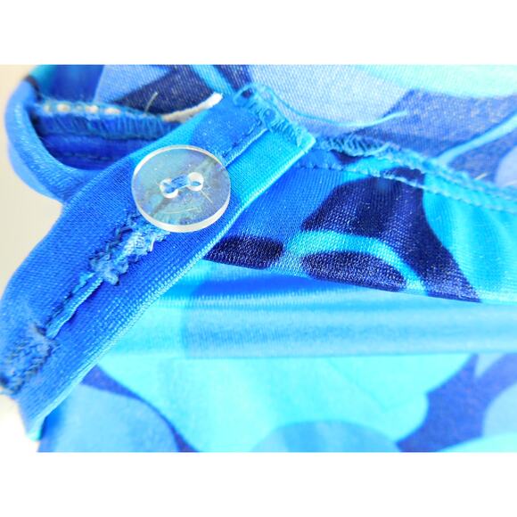 Vintage Perfection Fit By Roxanne Swimsuit Bathing Suit Blue Floral Size 10/32B - Picture 5 of 10